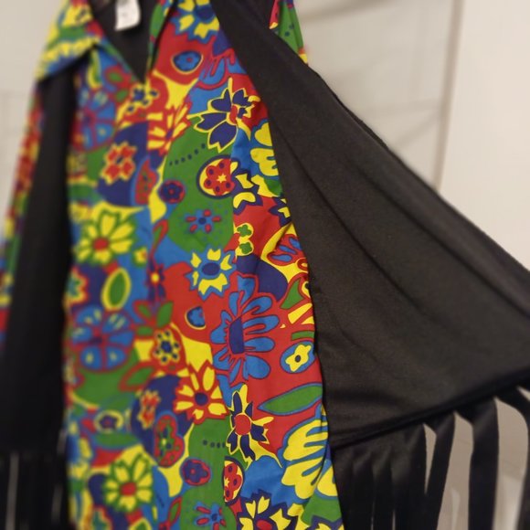 Yeaaa Baby! Groovy Flower Power Halloween Costume Shirt/ Fringed Vest Combo - Picture 7 of 10